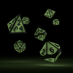 474 Dice Rpg Set Metal Glow In The Dark
