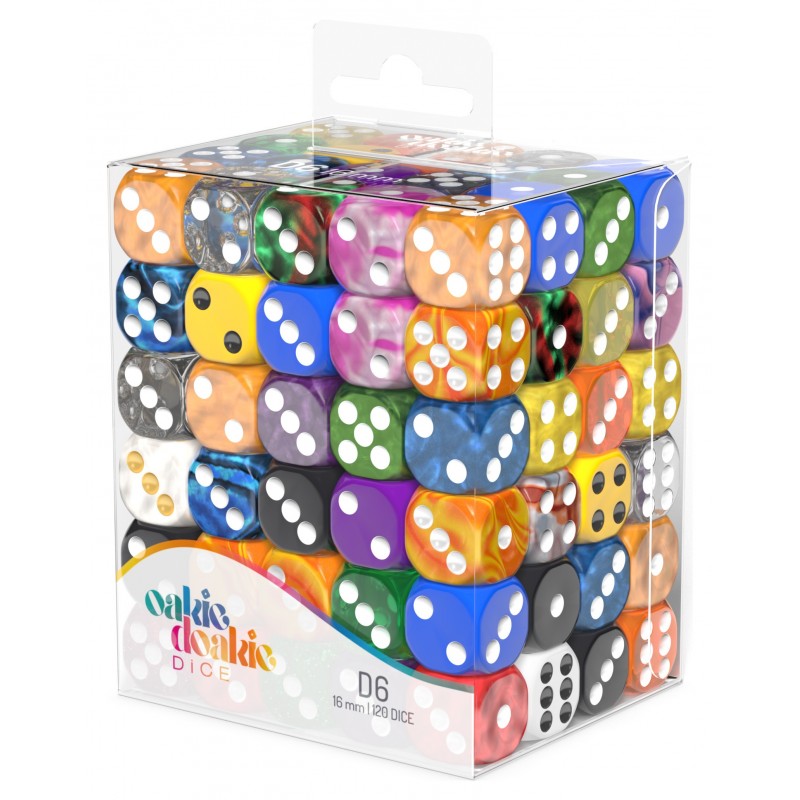 D6 DICE 16 MM RETAIL PACK MIXED