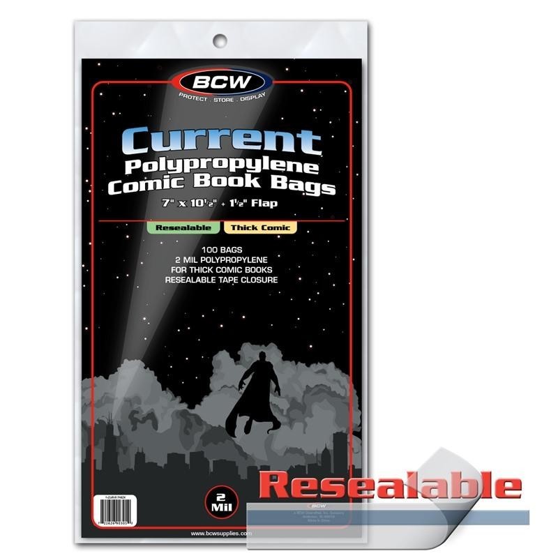 RESEALABLE CURRENT COMIC BAGS - THICK