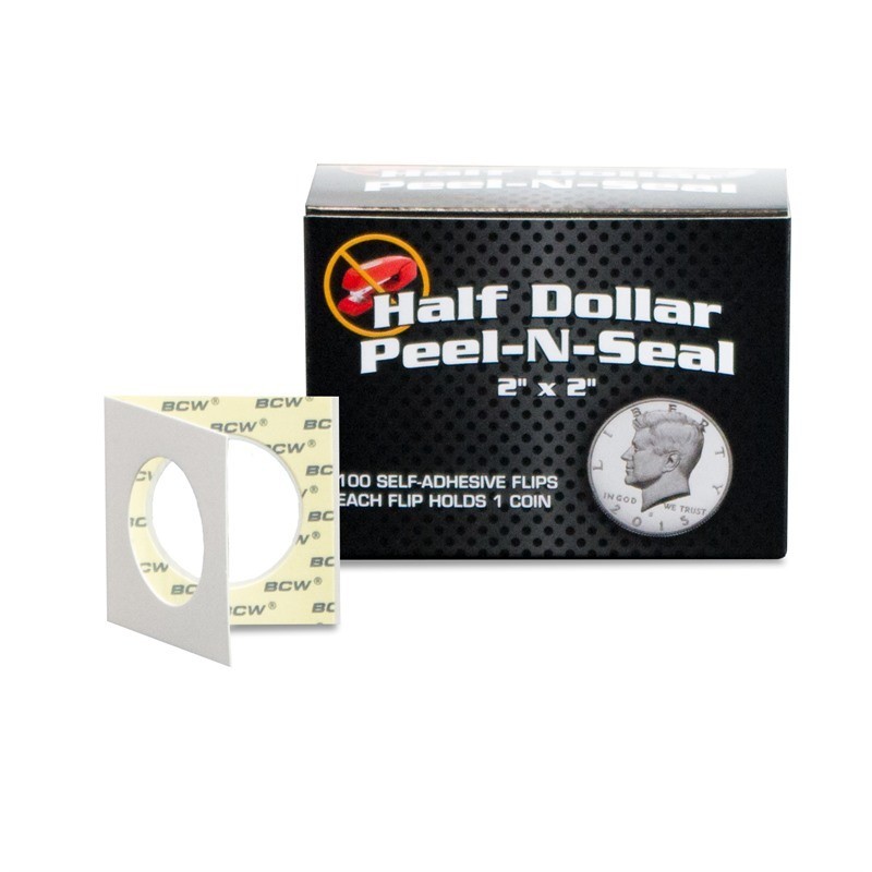 PEEL-N-SEAL FLIPS 2x2 - ADHESIVE - HALF DOLLAR
