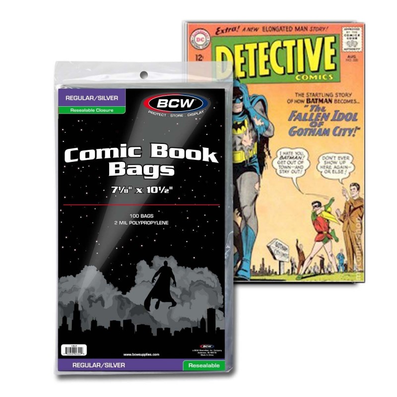 RESEALABLE SILVER COMIC BAGS