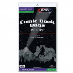 RESEALABLE SILVER COMIC BAGS